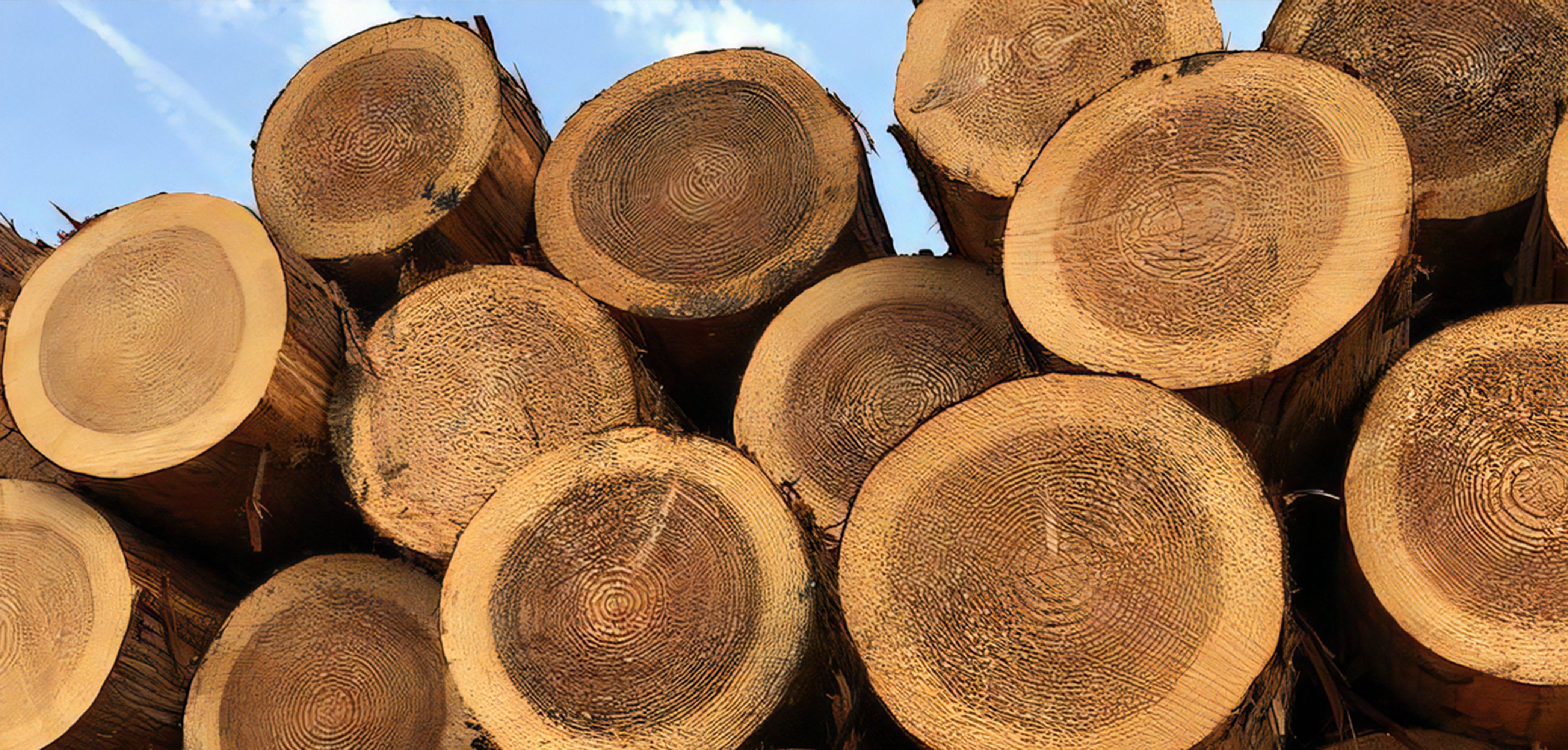Logs harvested from the mountains